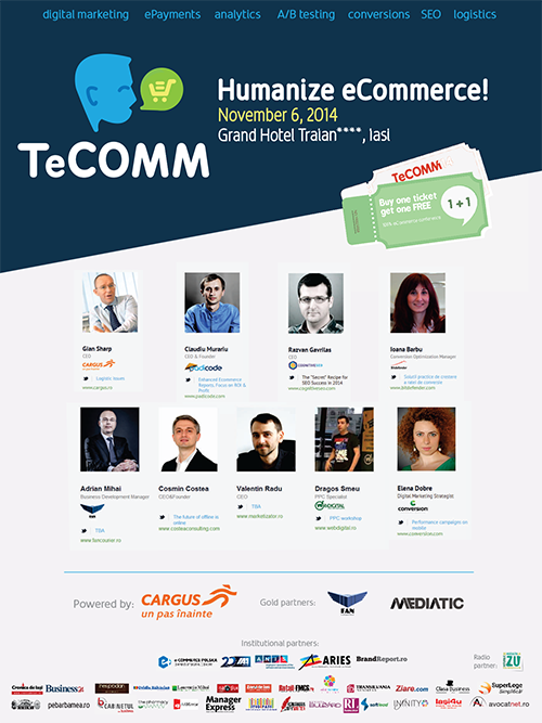 TeCOMMpătimeşti că nu ai vânzări? Vino la TeCOMM pe 6 noiembrie să vorbim despre rezultate în eCommerce!