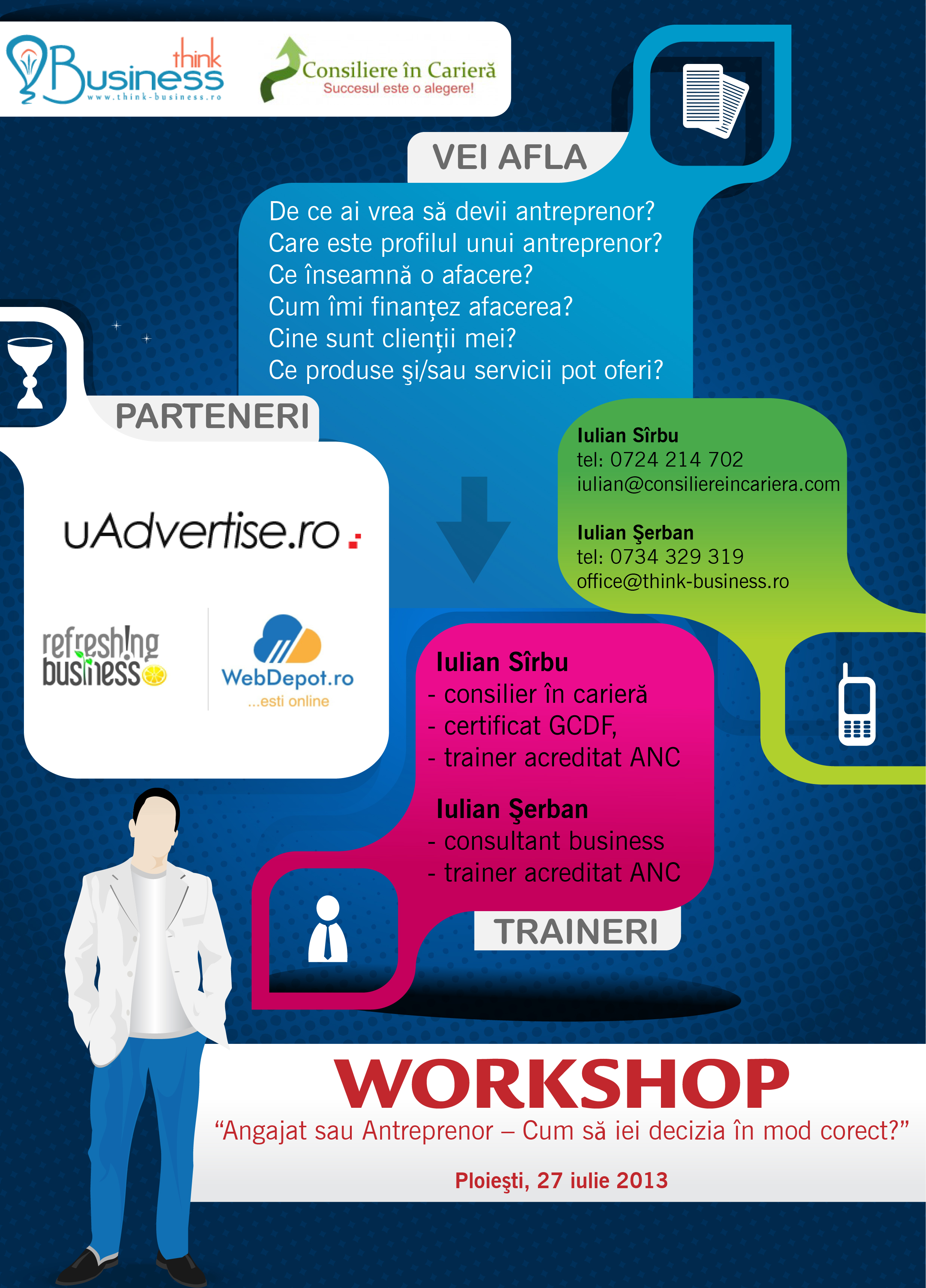 Workshop “Angajat sau Antreprenor – Cum sa iei decizia în mod corect?”