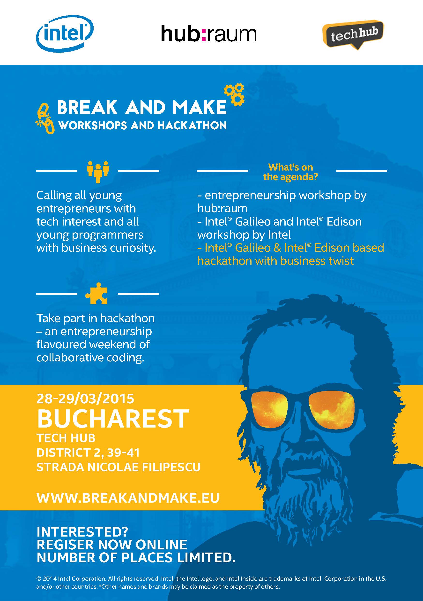 Intel organizează la București, în weekendul 28-29 martie,  Break and Make Workshops and Hackathon 