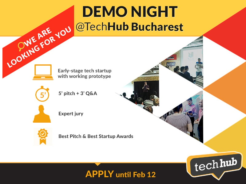 Startup-urile tech își pot prezenta produsele la TechHub Bucharest Demo Night