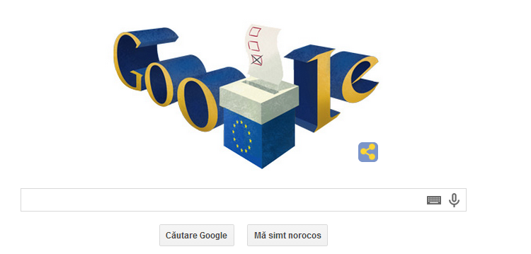 Doodle-ul Google, personalizat pentru Alegerile Europarlamentare 2014