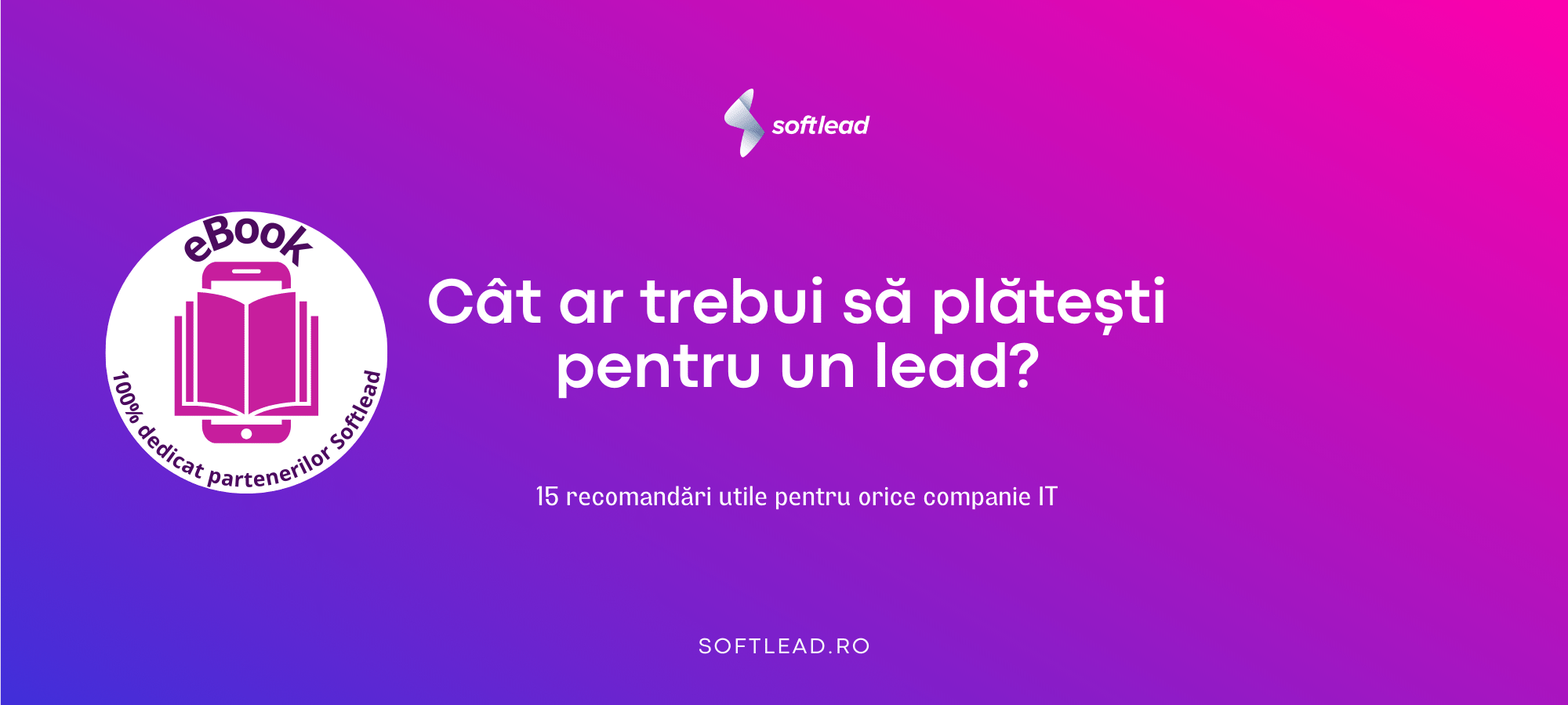 Ebook: Cât ar trebui să plătești pentru un lead. 15 idei și recomandări utile companiilor software 