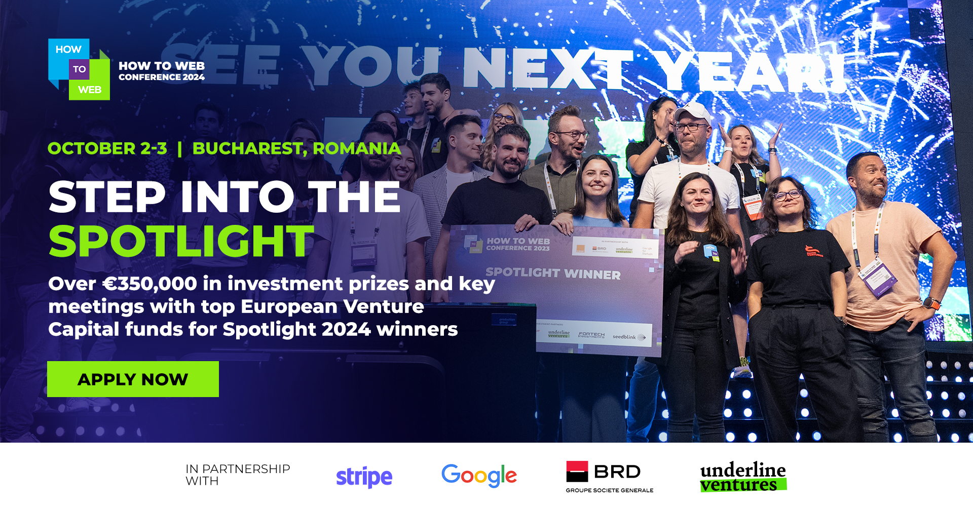 Over €350,000 in investment prizes and key meetings with top European Venture Capital funds for Spotlight 2024 winners