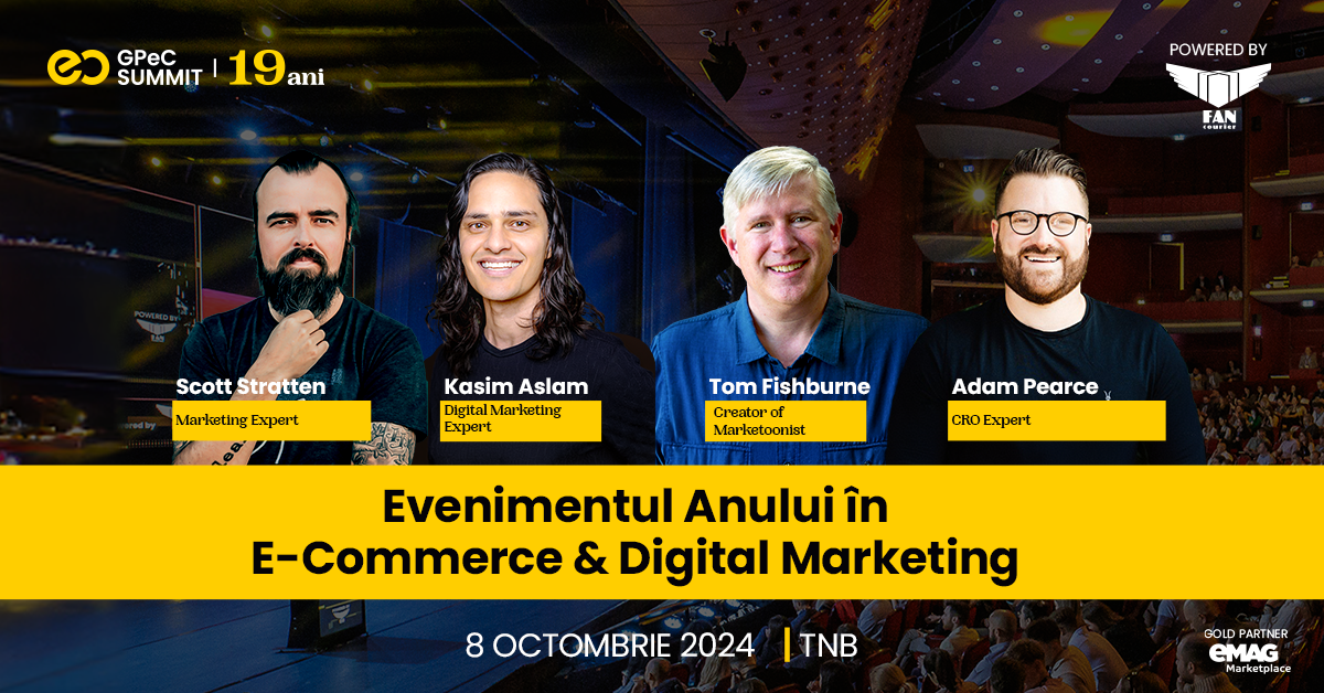 Scott Stratten, Tom Fishburne, Kasim Aslam și Adam Pearce sunt primii speakeri internaționali confirmați la GPeC SUMMIT 8 Octombrie