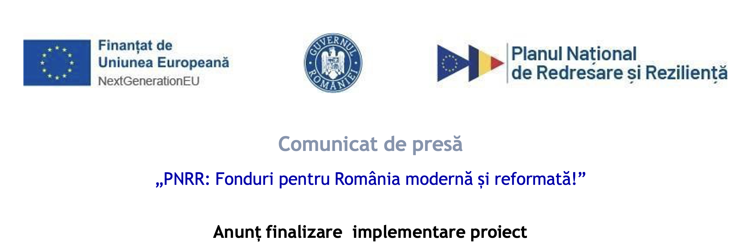 Comunicat de presă finalizare proiect - ORVAS MEDICAL CENTER SRL