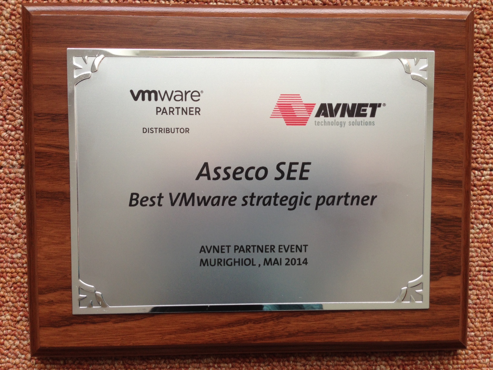 Asseco SEE a primit premiul “BEST VMware Strategic Parner” din partea Avnet Technology Solutions